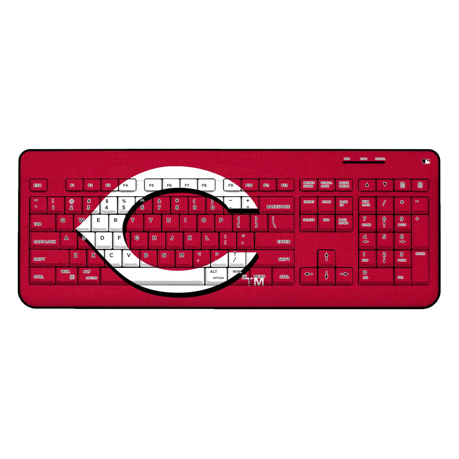 Keyscaper - Cincinnati Reds Team Logo Wireless Keyboard - Multicolor