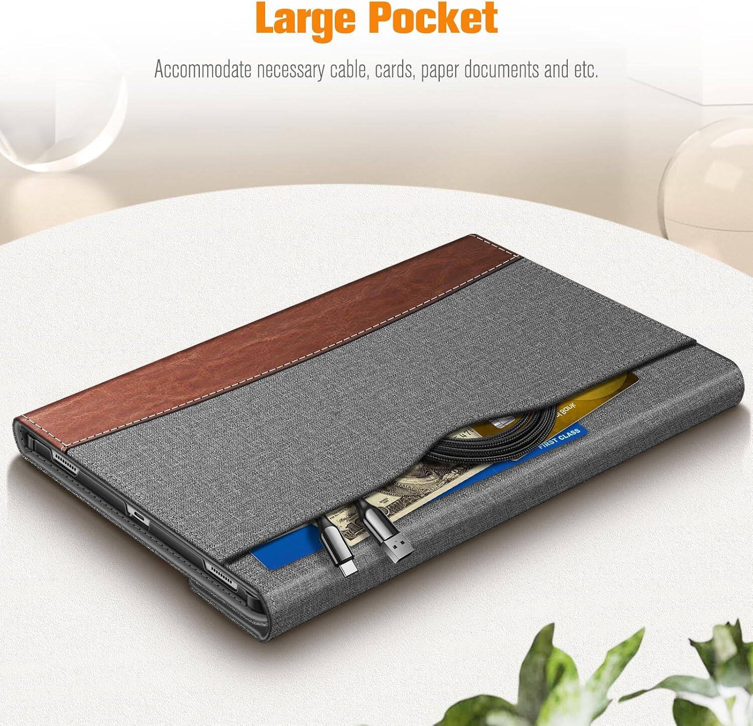 Large Pocket  
Accommodate necessary cable, cards, paper documents and etc.
