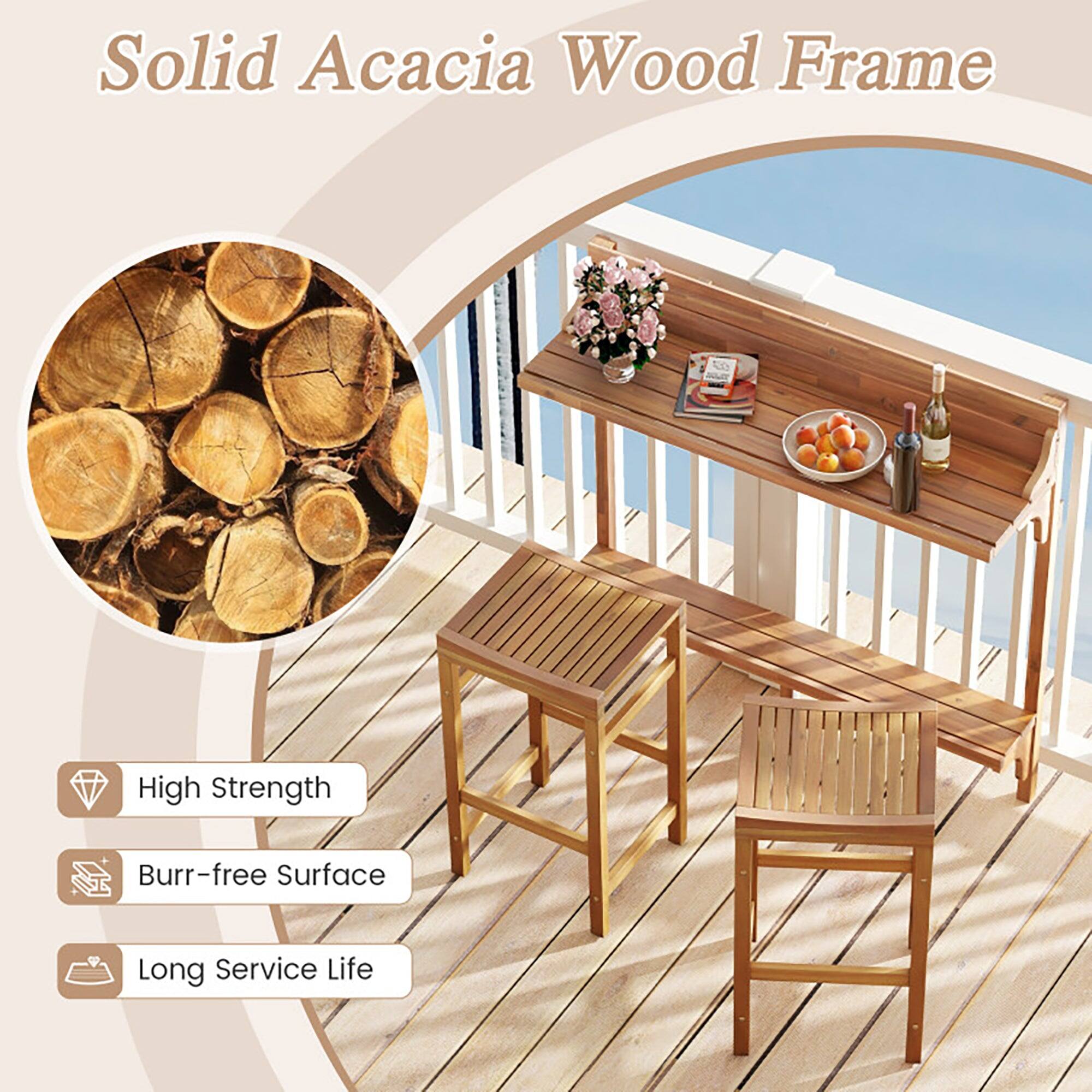 Solid Acacia Wood Frame

- High Strength
- Burr-free Surface
- Long Service Life