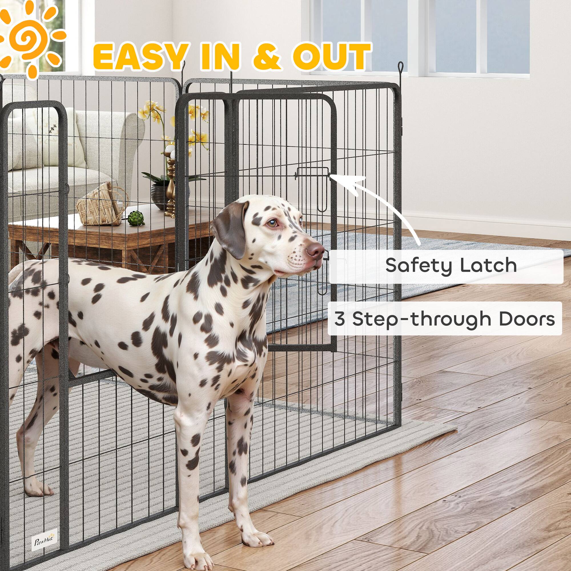 EASY IN & OUT  
Safety Latch  
3 Step-through Doors