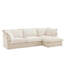 Boyel Living - Chenille Slipcovered 3 Seater Deep Seat Sofa - Cream