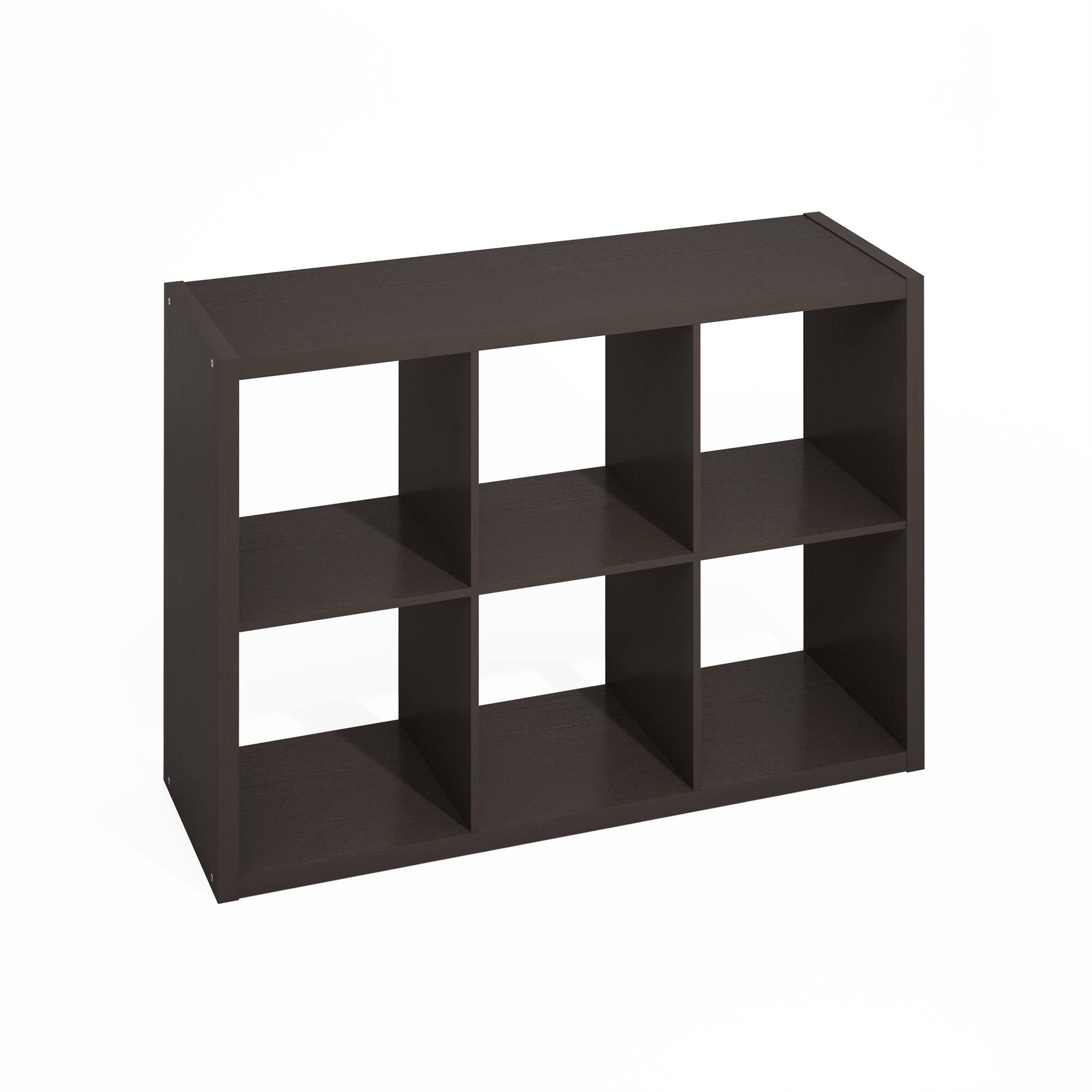 Front. Furinno - Hermite 6-Cube Open Shelves Kitchen Storage, Kitchen Island, Bakers Rack, Buffet Sideboard - Dark Oak.