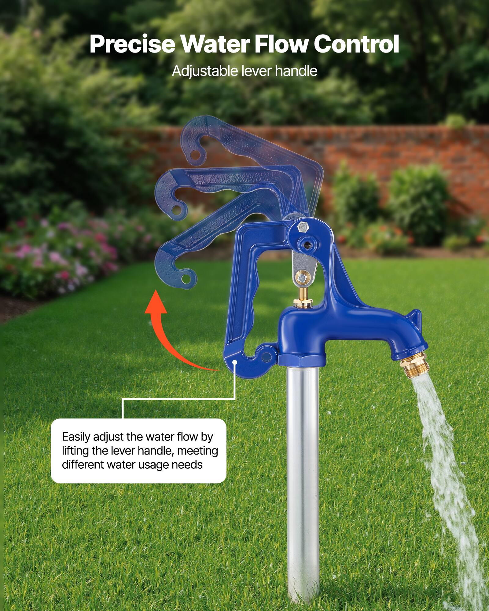 Precise Water Flow Control  
Adjustable lever handle  

Easily adjust the water flow by lifting the lever handle, meeting different water usage needs