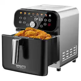 Whuto - Refurbished Excellent - Air Fryer 5.8QT Air Fryer Oven with LED Digital Touchscreen - Black Silver