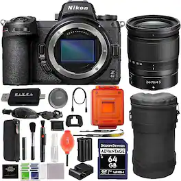Bundle - Nikon - Z 6II FX-Format Mirrorless Camera w/ NIKKOR Z 24-70mm f/4 S Lens & Advanced Accessory - Black