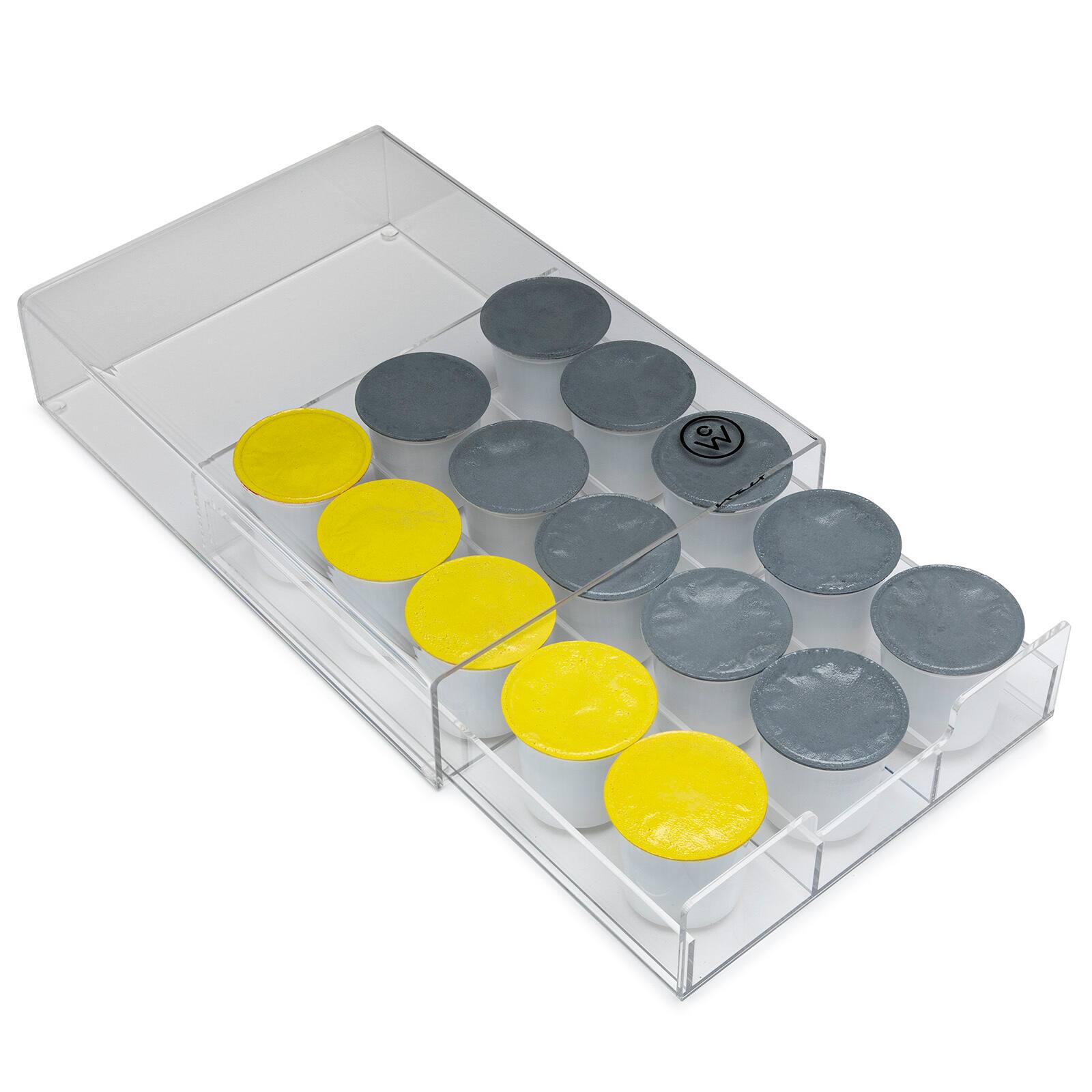 Left. ChefWave - ChefWave Multipurpose Acrylic Coffee Pod Organizer for K-Cup Capsules, 15 Pods.