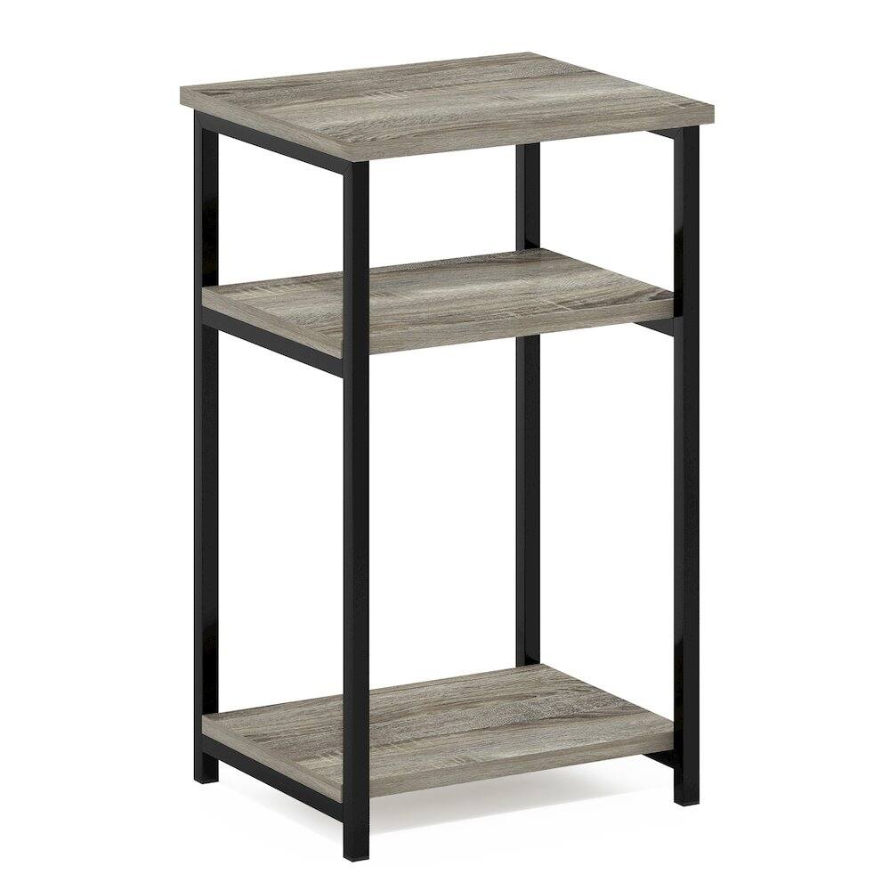 Angle. Furinno - JUST Night Stand, Nightstand, 3-Tier Metal Frame End Table with Open Shelf, Side Table, End Table - French Oak.