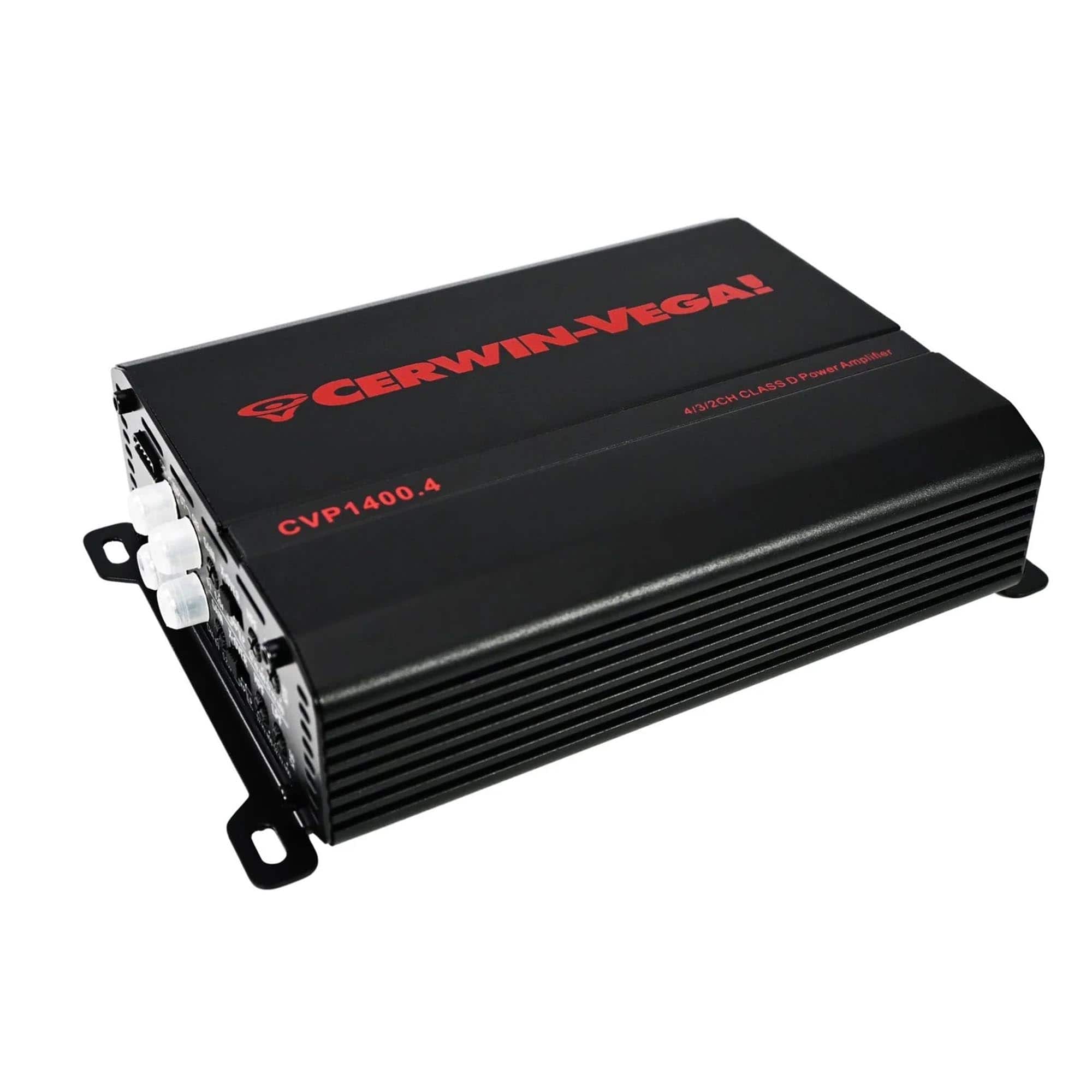 Cerwin Vega - Cerwin-Vega CVP1400.4 CVP Performance 1400w Max 4-ch Small Chassis Amplifier 90WX4@4Ω RMS / 140WX4@2Ω RMS - Black/Gray