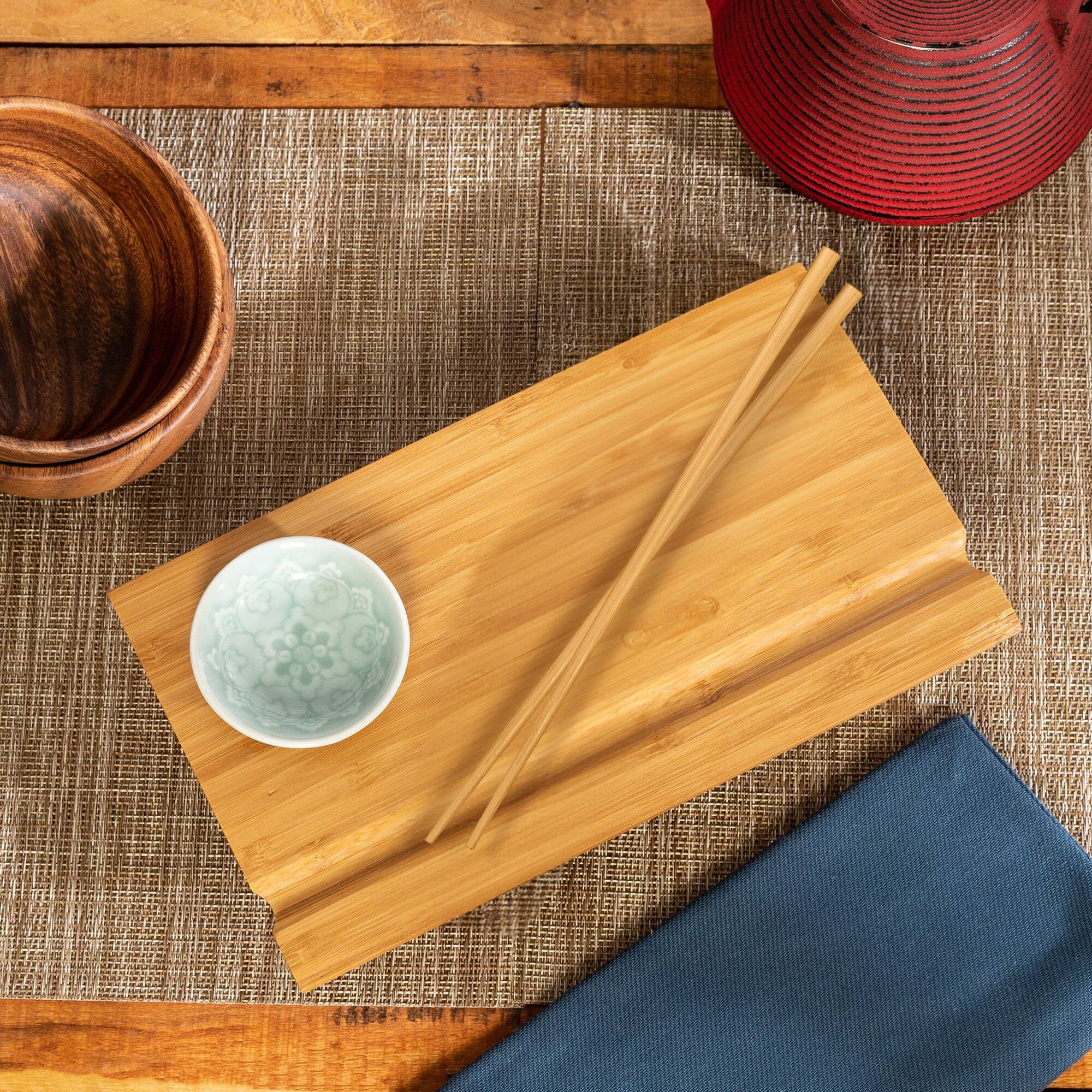 Alt View 4. Escali - Joyce Chen Burnished Bamboo Sushi Board Set - Natural.