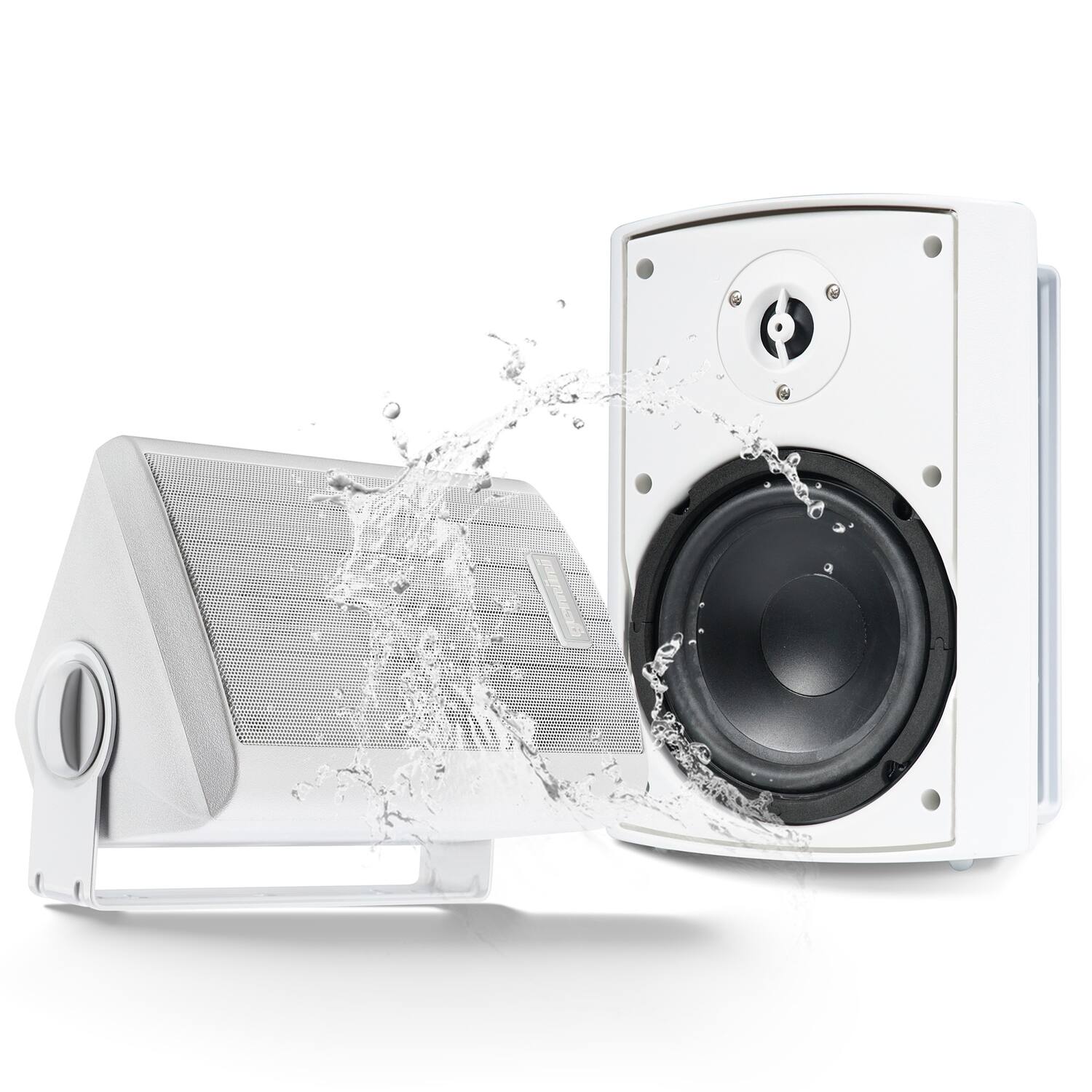 Alt View 1. Gemini - GHSI Series GHSI-W650BT-PR Outdoor Bluetooth 300-Watt-Peak Speaker Set with Mounting Brackets and Remote, 2 Count - White.