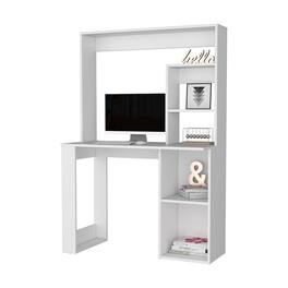 APRILSOUL - Carroll Computer Desk with Hutch and Storage Shelves - White