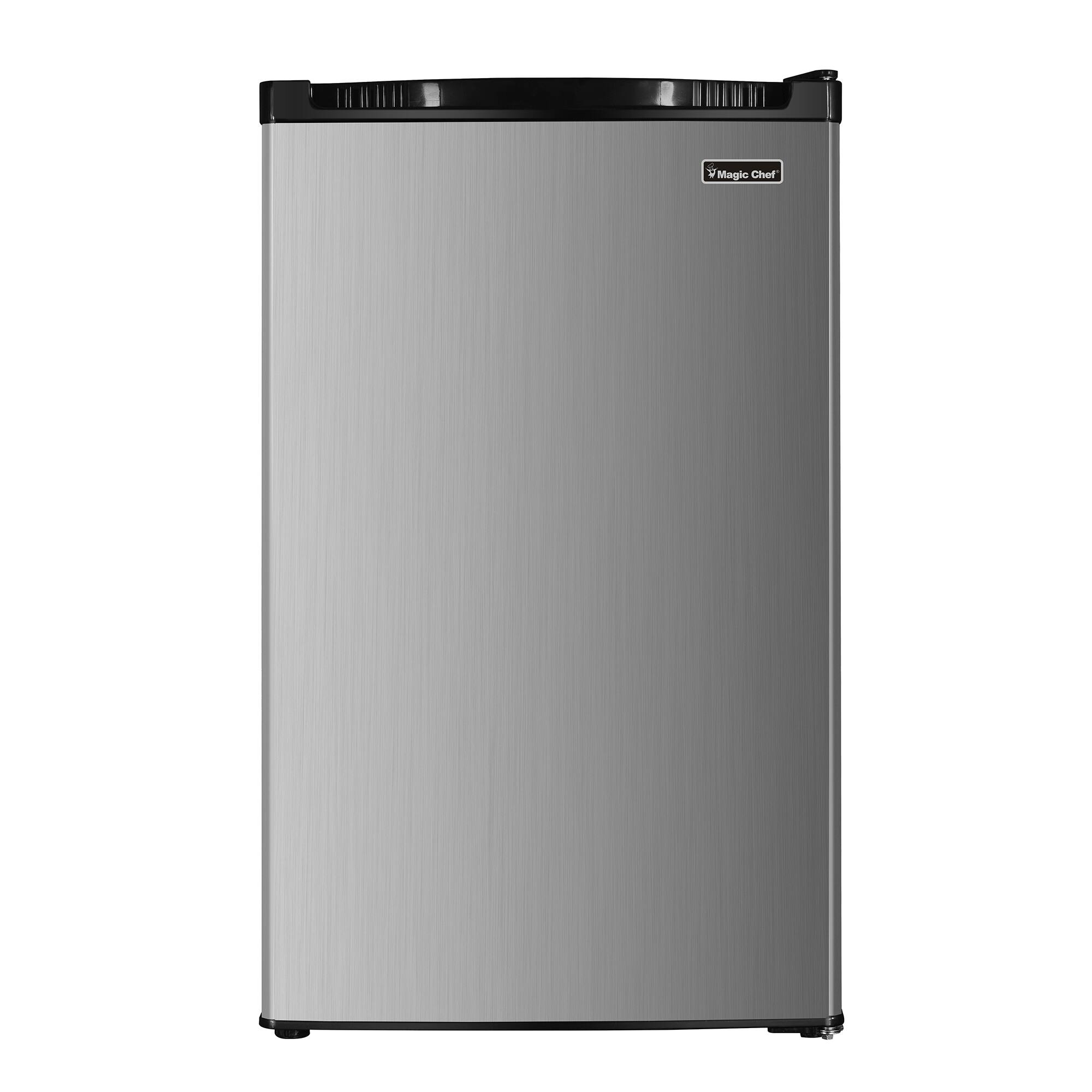 Magic Chef - 4.4 cu. ft. Compact Mini Refrigerator in Stainless Look - Stainless Steel Look