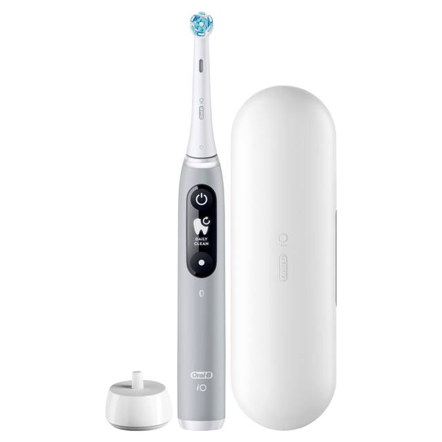 Oral-B - iO Series 6 Electric Toothbrush with Replacement Brush Head - Gray