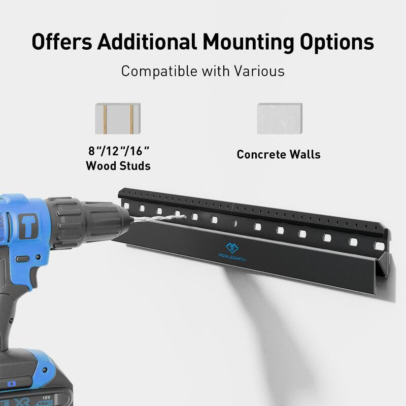 Offers Additional Mounting Options  
Compatible with Various  
8"/12"/16" Wood Studs  
Concrete Walls