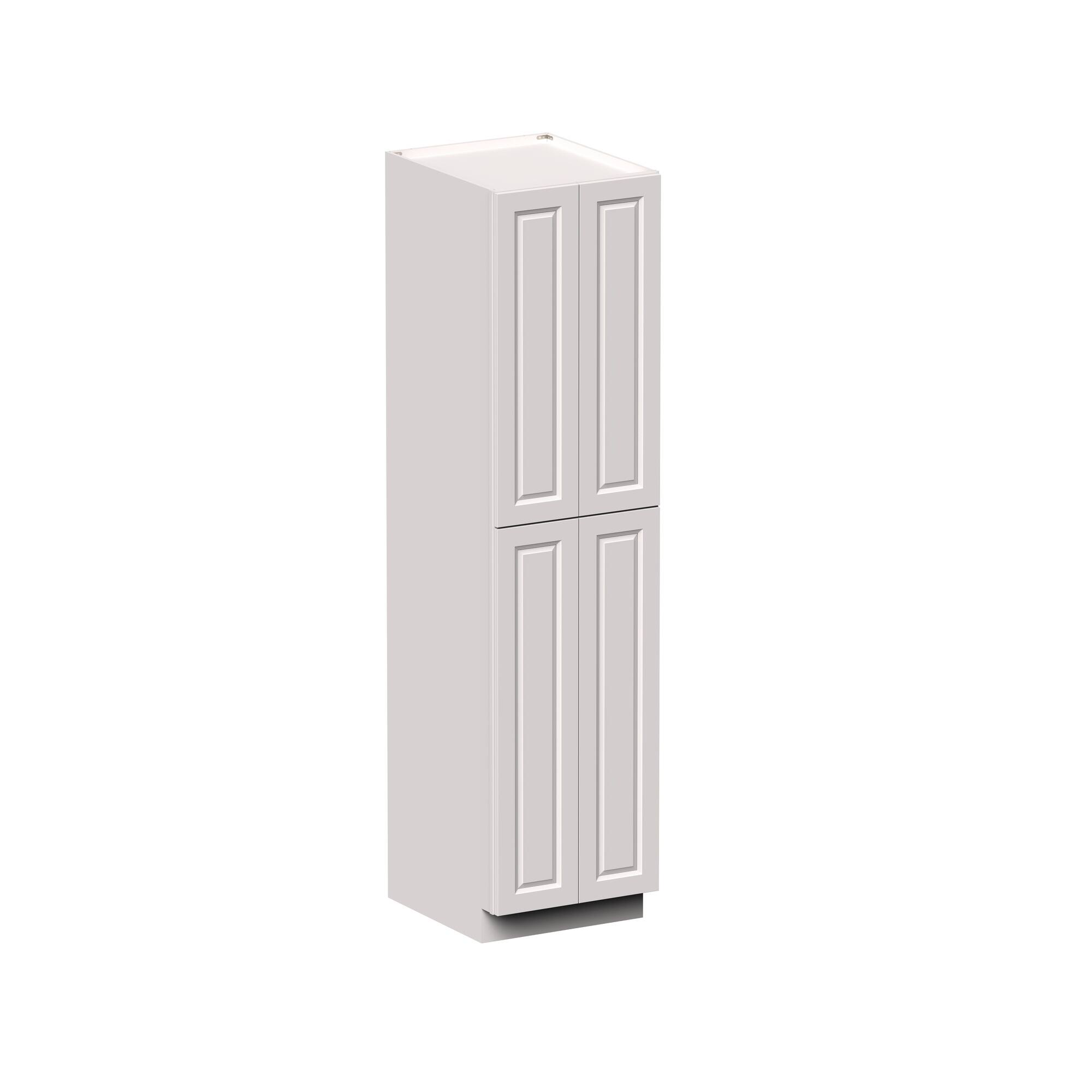 Angle. Boyel Living - 24-in W x 96-in H x 27-in D Shaker RTA Kitchen Pantry Cabinet with Soft-Close Doors - Glacier White.