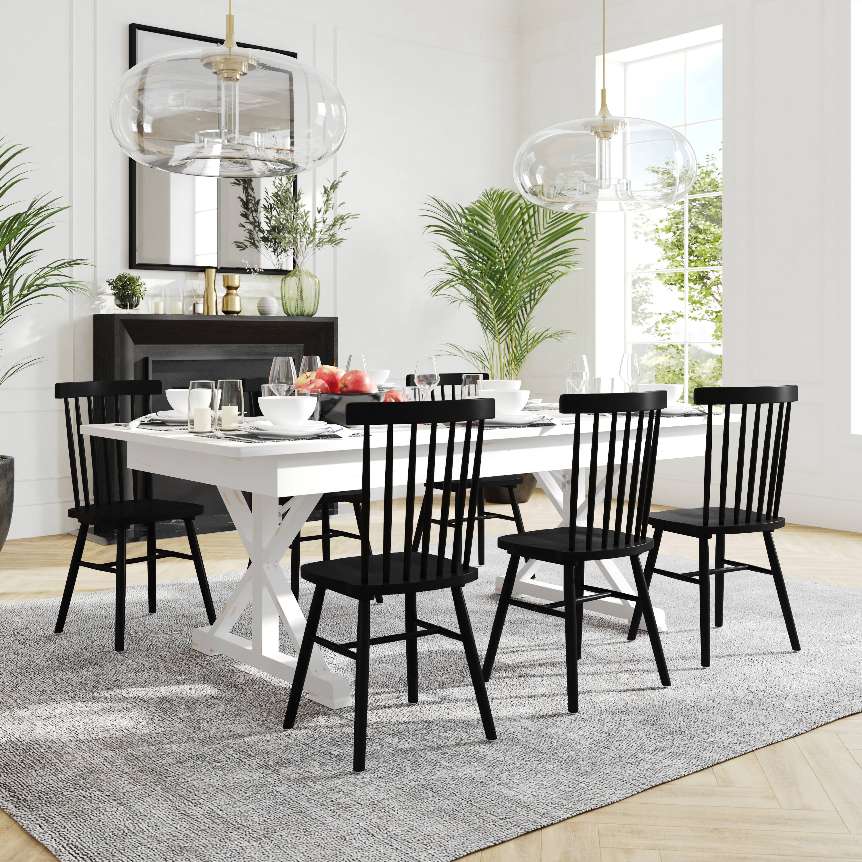 Alt View 2. Flash Furniture - HERCULES 7' x 40" Rectangular Antique Rustic White Solid Pine Folding Farm Table with X Legs - White.