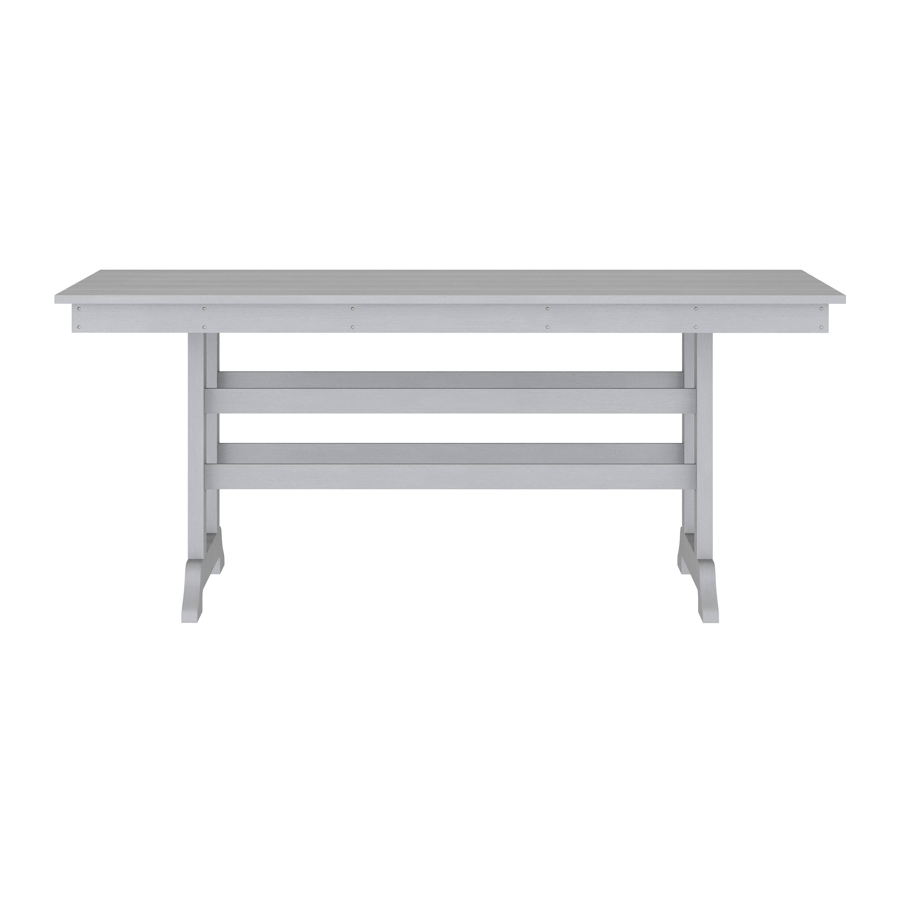Angle. Flash Furniture - Abraham Commercial Grade Indoor/Outdoor 72" Rectangle Recycled HDPE Adirondack Dining Table for 6 in Gray - Gray.