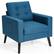 Front. Costway - Modern Accent Upholstered Single Sofa Chair with 2-Side Pockets - Navy.