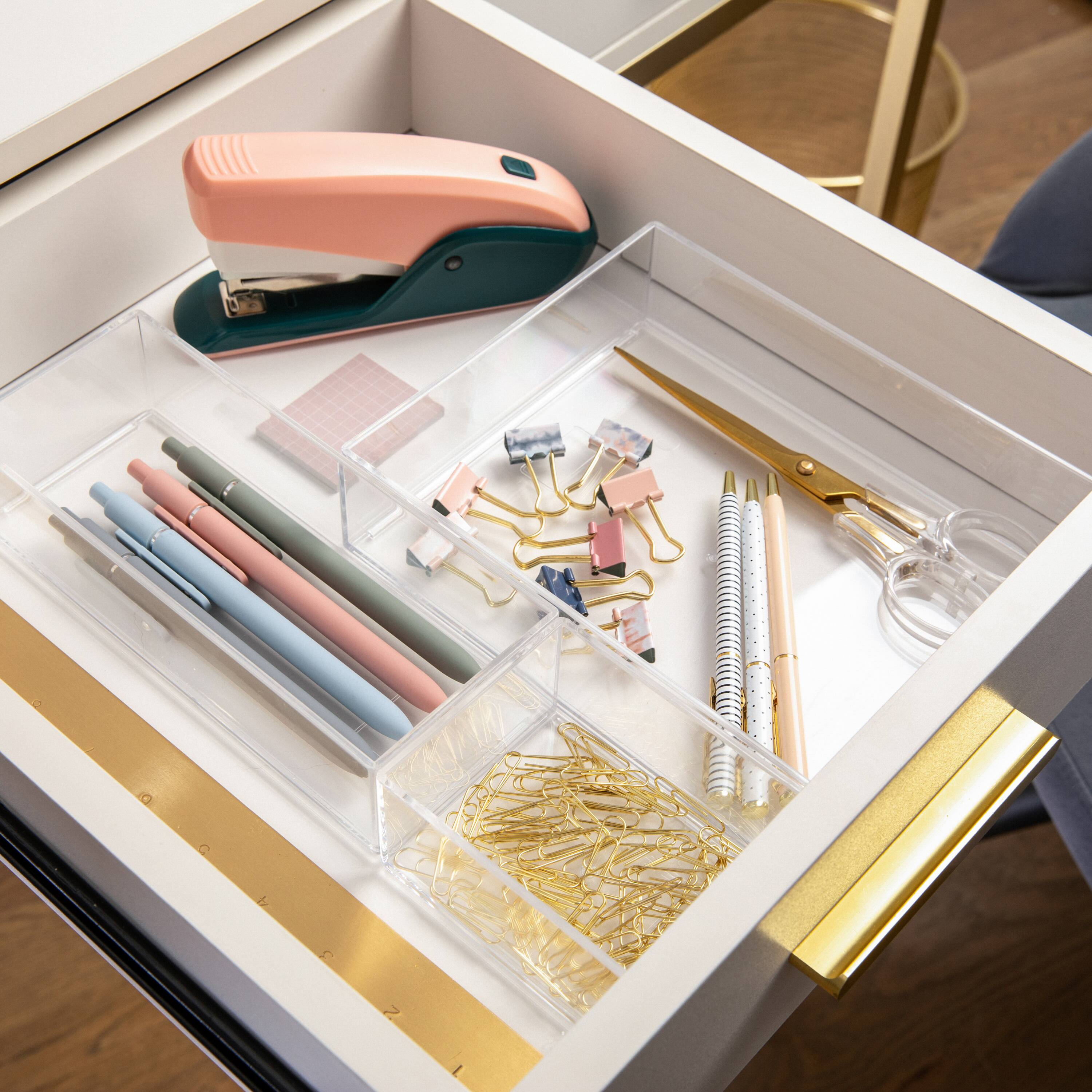 Alt View 15. Martha Stewart - Brody  Plastic Stackable Desktop Organizer Set-1-S/1-M/1-L - Clear.