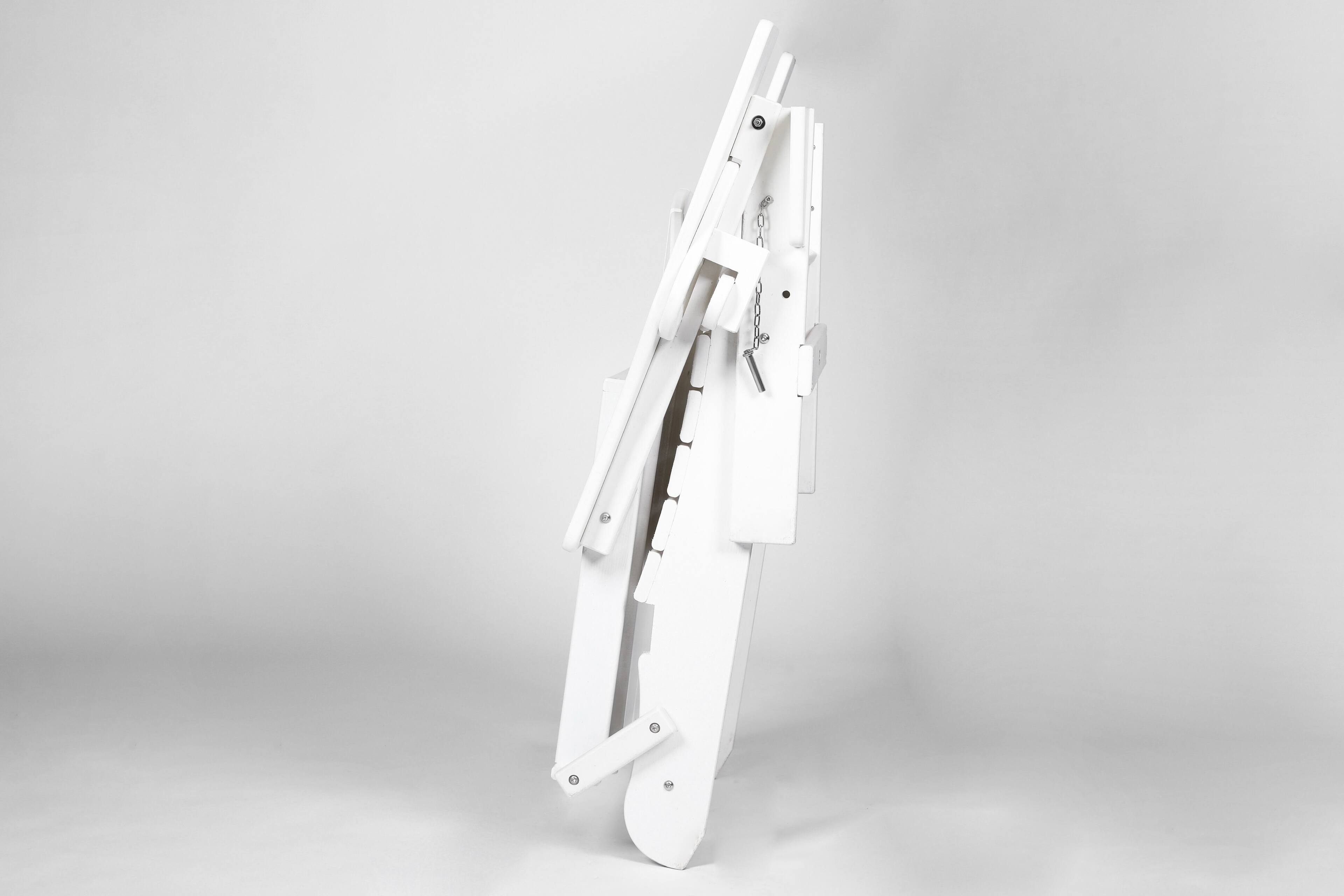 Alt View 2. GOODSILO - Folding Adirondack Chair with Side Table, 3-Piece Set (2 Chairs & 1 Table) - White.