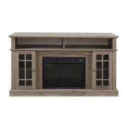 Boyel Living - Classic TV Media Stand Modern Entertainment Console with 23" Fireplace Inset for TV Up to 65" - Gray Wash
