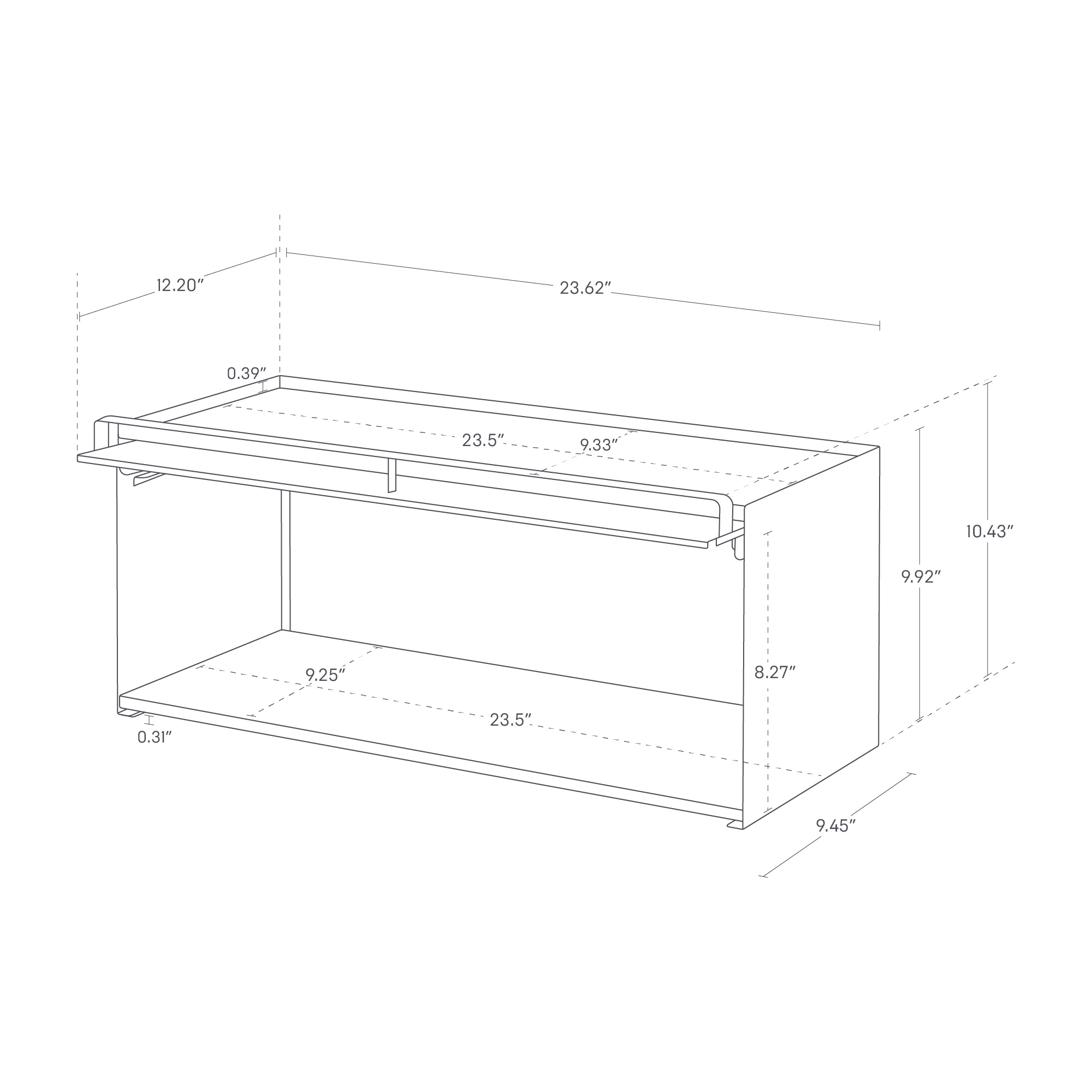 Back. Yamazaki Home - Open-Back Countertop Storage Rack.