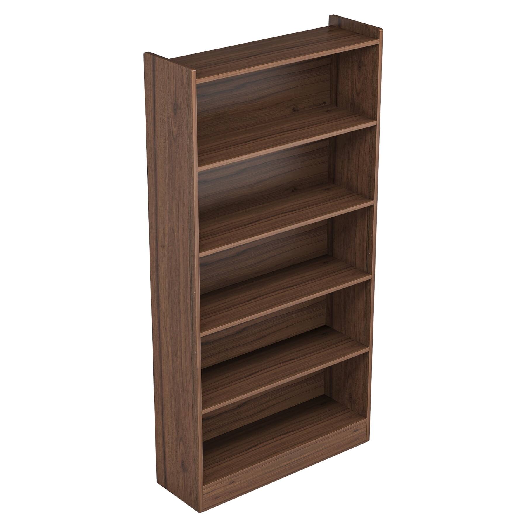Angle. Kadyn - Kadyn Bookshelf, Particleboard Construction, 132lbs Total Capacity, Easy to Clean - Brown.