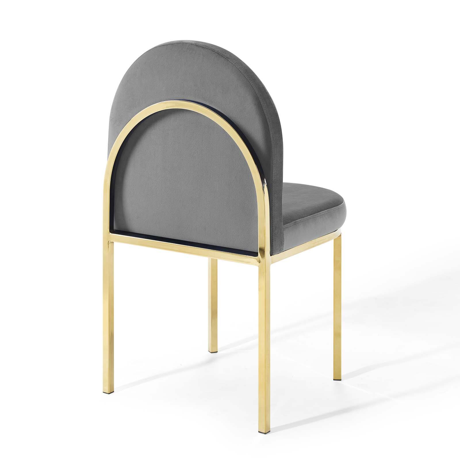 Alt View 3. Modway - Isla Channel Tufted Performance Velvet Dining Side Chair by Modway - Gold Gray.
