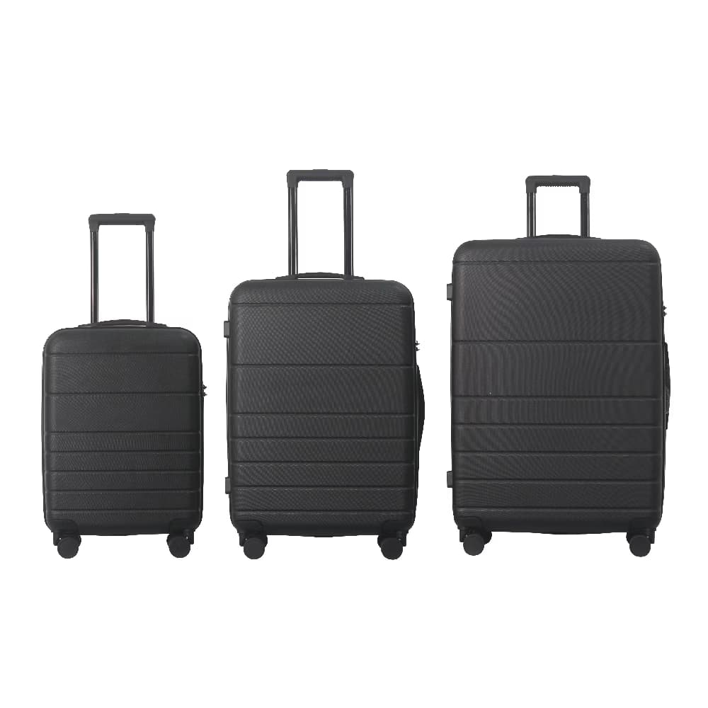 Bestier - 3-Piece ABS Hardshell Luggage Set (20”/24”/28”) with TSA Lock, Spinner Wheels & Lightweight Design - Black