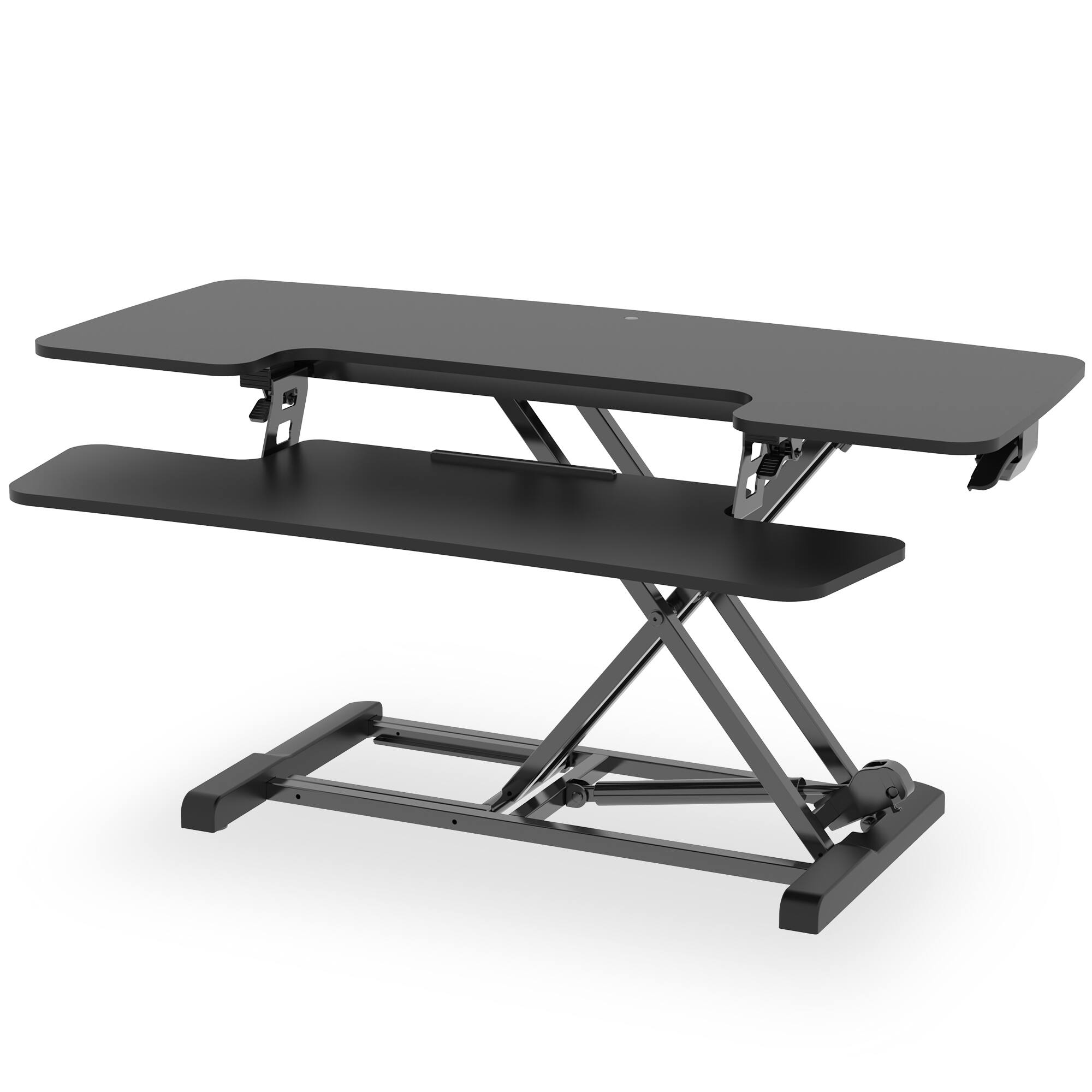 Angle. FlexiSpot - FlexiSpot M7 Series 40"W Manual Adjustable Standing Desk Converter, Black - Black.
