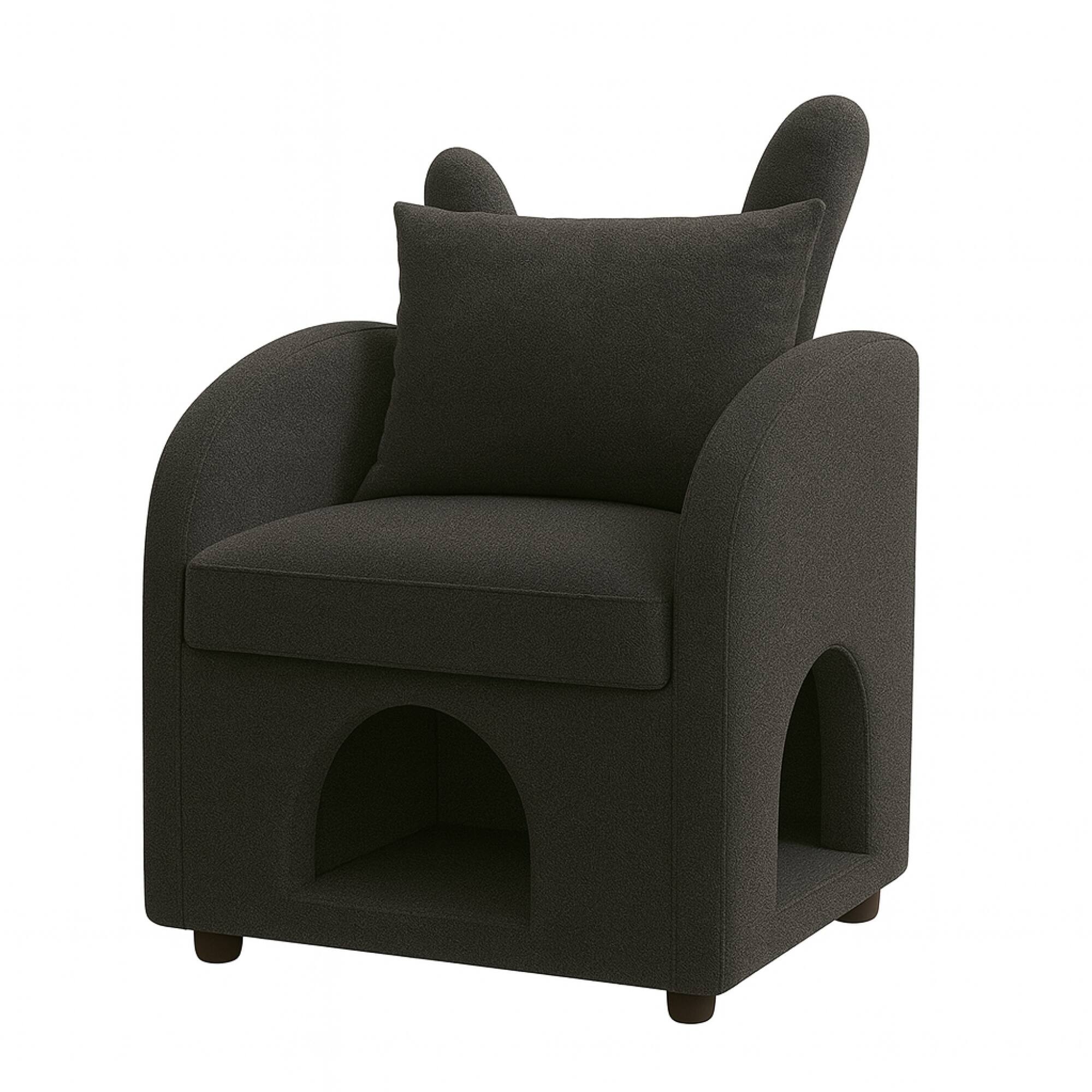 Alt View 10. GOODSILO - Pet-Friendly Armchair with Hideaway Compartment and Bunny-Ear Design for Small Animals and Compact Living Spaces - Dark Gray.