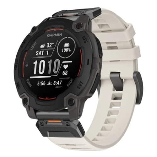 StrapsCo - Elite FKM Strap QuickFit 22 Watch Band For Garmin Instinct E – 45mm - Arctic