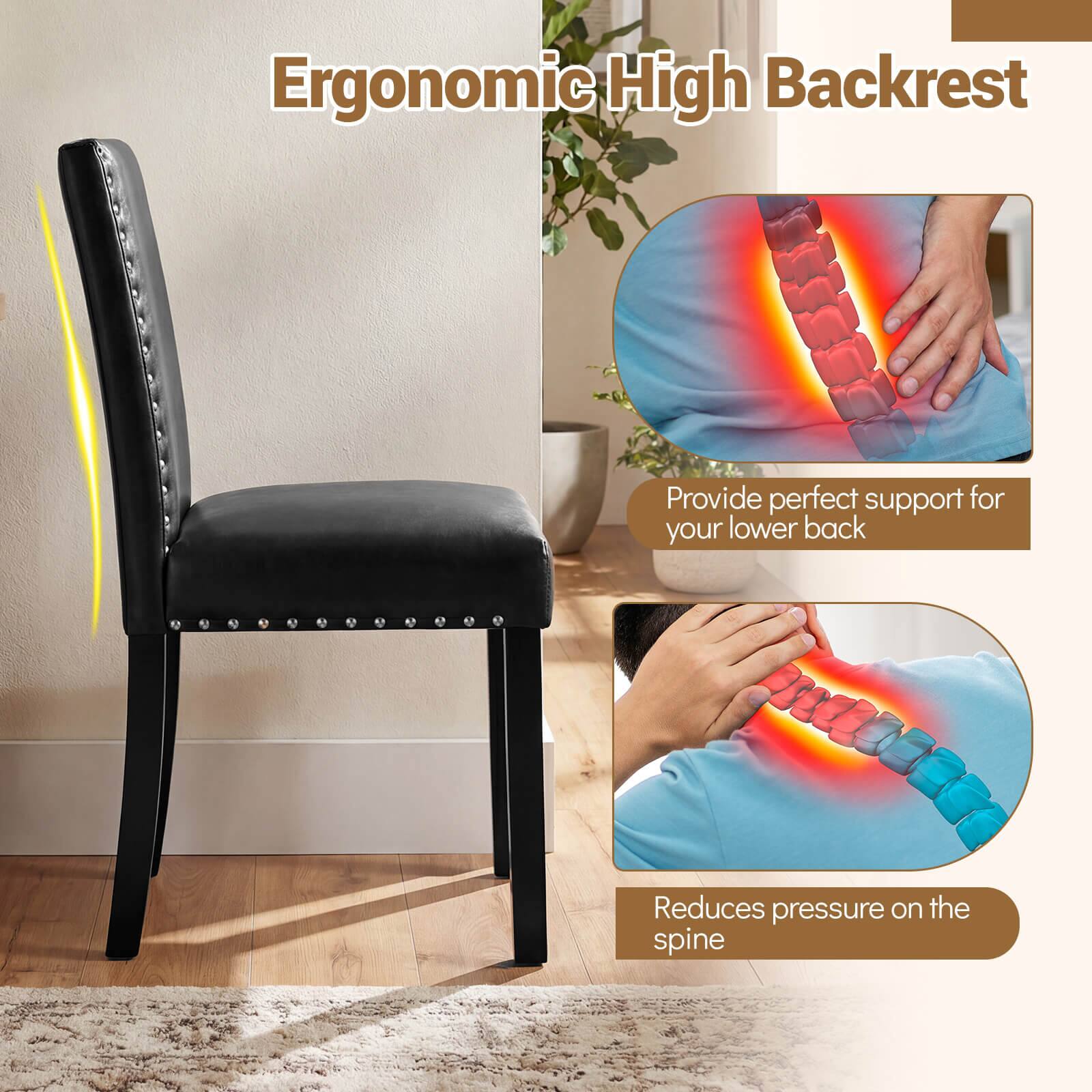 Ergonomic High Backrest  
Provide perfect support for your lower back  
Reduces pressure on the spine