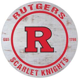Jardine - Rutgers Scarlet Knights 20'' x 20'' Indoor/Outdoor Weathered Circle Sign - Multicolor