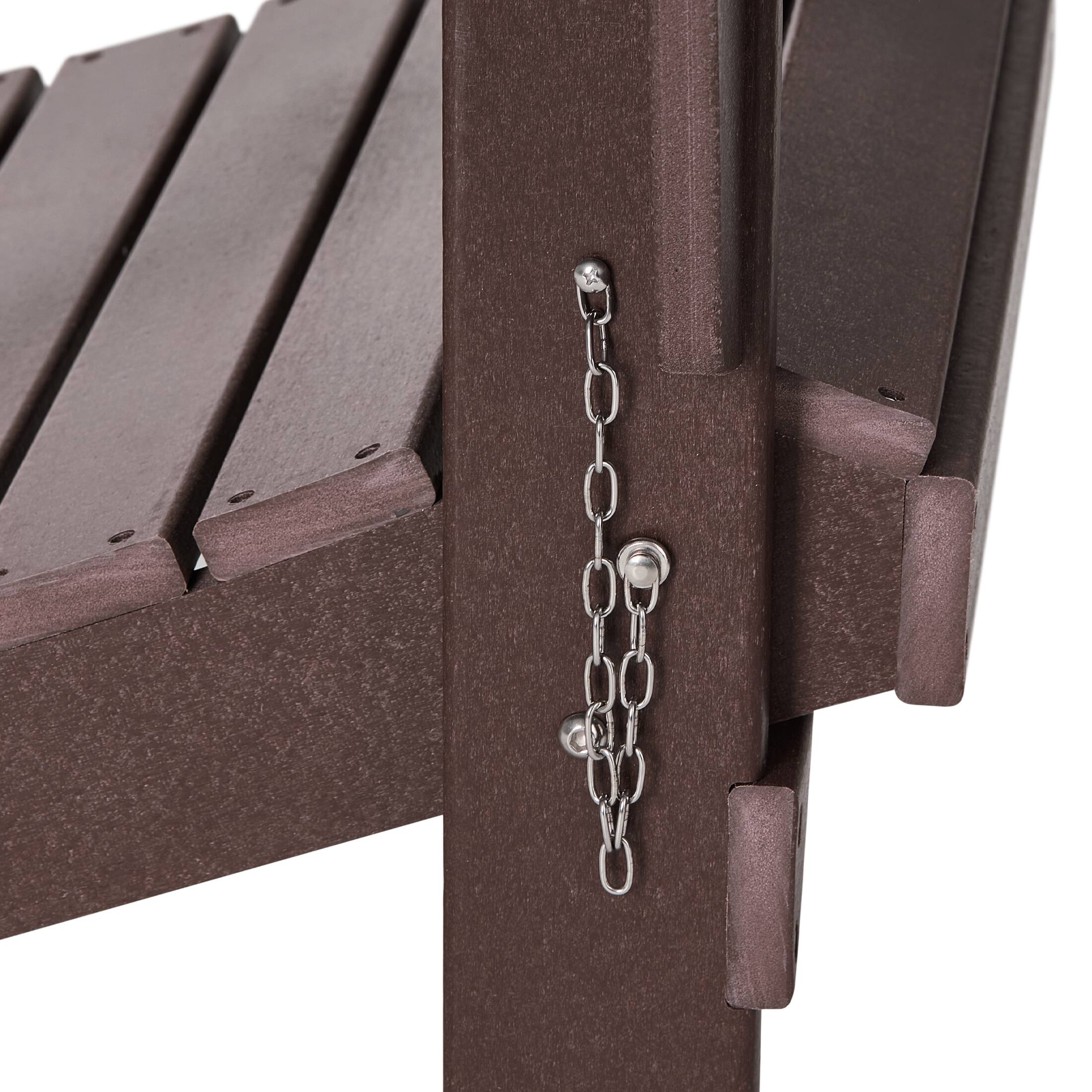 Alt View 6. WestinTrends - WestinTrends Malibu Outdoor HDPE Folding Poly Adirondack Chairs (Set of 4) - Dark Brown.