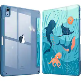 Kitcheniva - Protective Clear Case For iPad (A16) 11th 11” 2025/iPad 10th 2022 Shockproof Cover 10.9” Blue - Blue Ocean