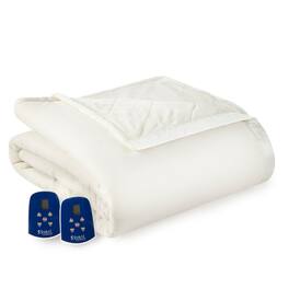 Shavel Home Products - Shavel Micro Flannel High Quality Heating Technology Ultra Velvet Reversible Electric Blanket - Full 72 x90" - Vanilla