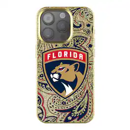 Keyscaper - NHL - Florida Panthers Paisley Bling iPhone Case - 14 Plus - Gold
