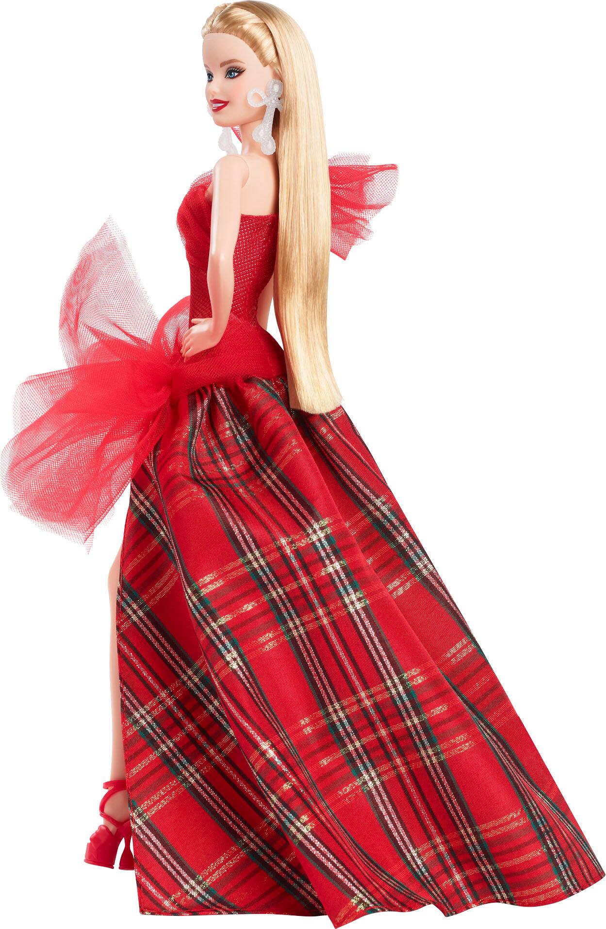 Angle. Barbie - Signature 2024 Holiday Collectible Doll - Blonde Hair.