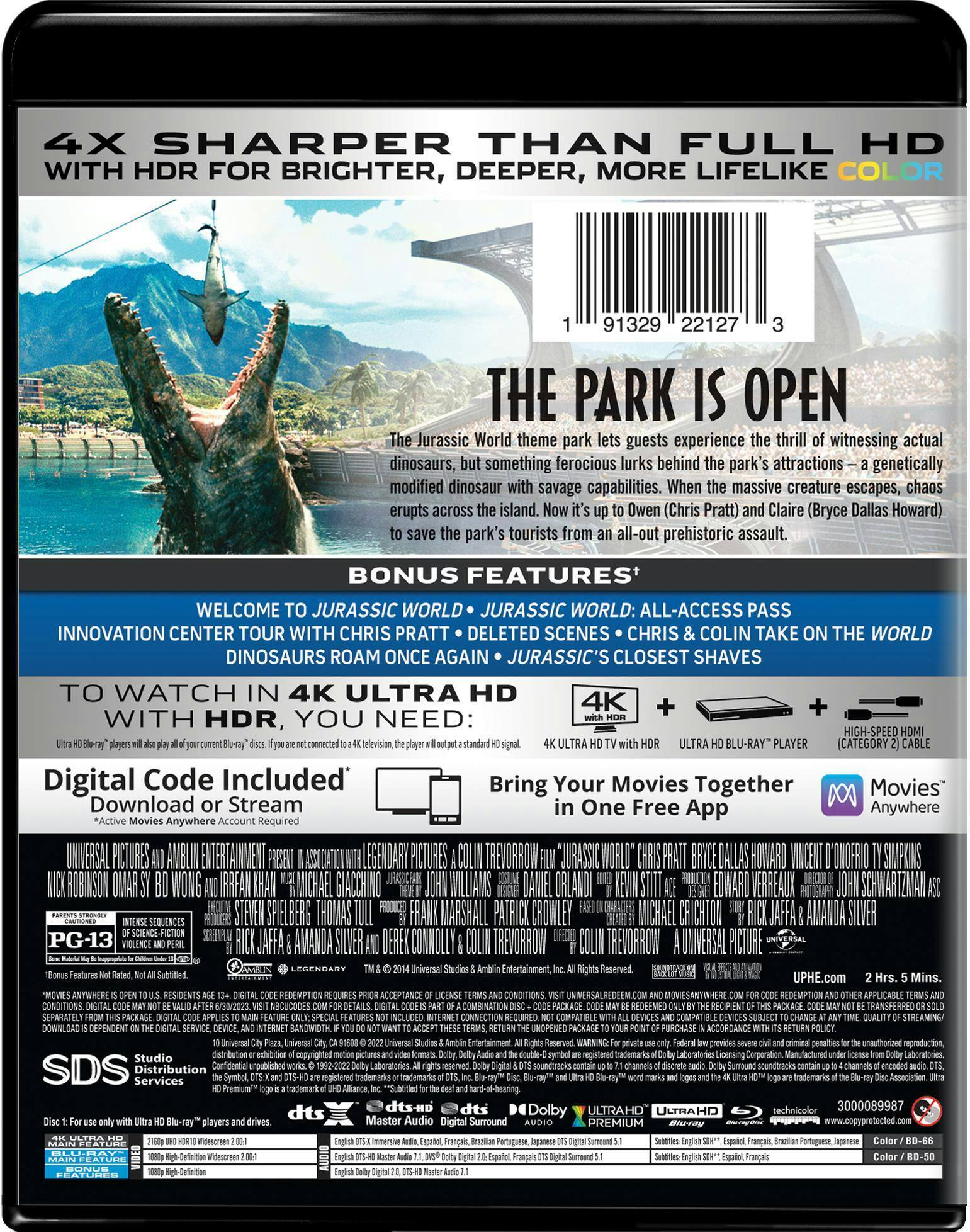 Back. Jurassic World   - 4K Blu-Ray.