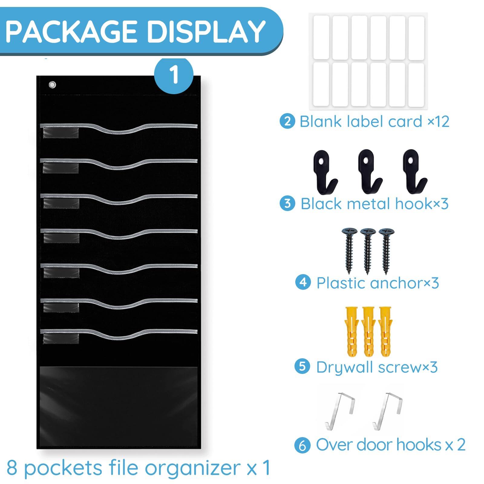 Dapper Styles 8 Pockets Hanging Wall File Organizer For Legal Letter A4 ...