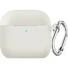 Front. SaharaCase - Venture Series Silicone Case for Apple AirPods 4 and AirPods 4 with Active Noise Cancellation - Cloud White.