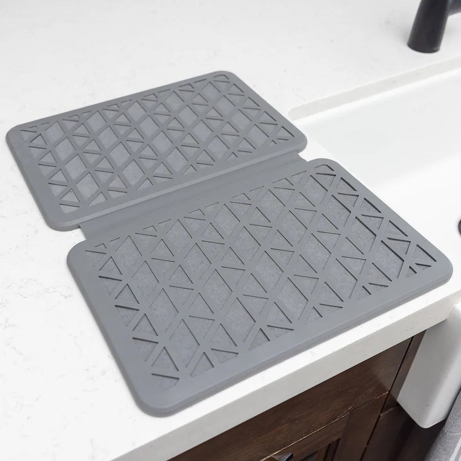 Better Houseware Magic Dishmat II Stone Silicone Quick Dry Mat Gray ...