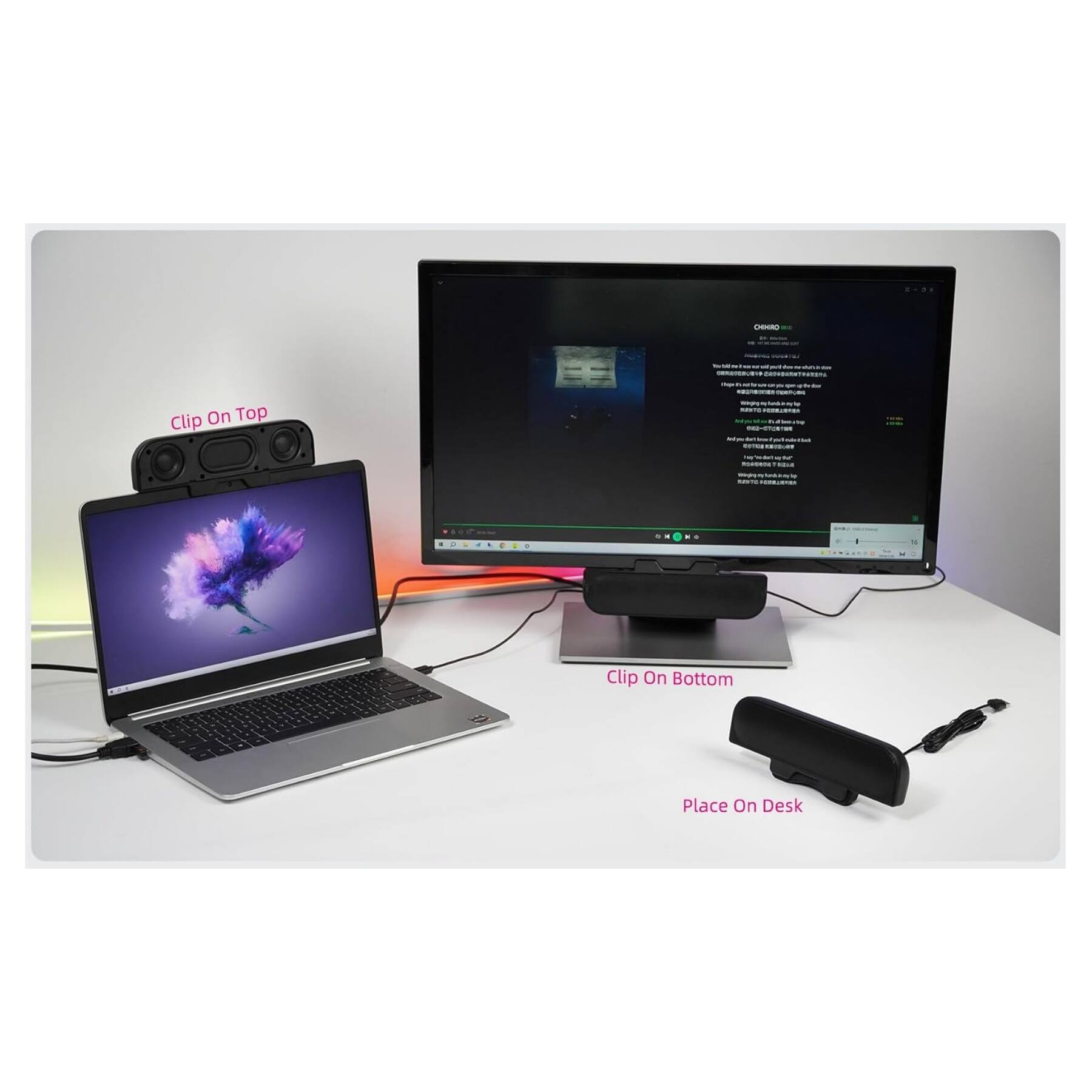 EAEMINO  
Clip On Top  
Clip On Bottom  
Place On Desk