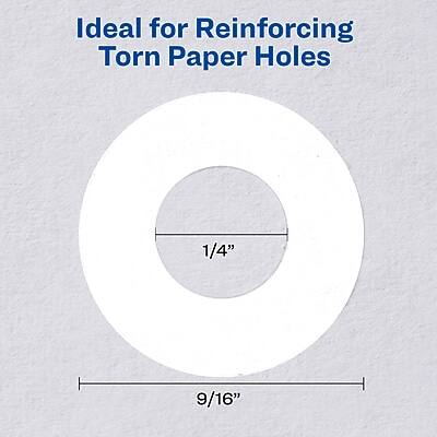 Ideal for Reinforcing Torn Paper Holes

1/4"

9/16"