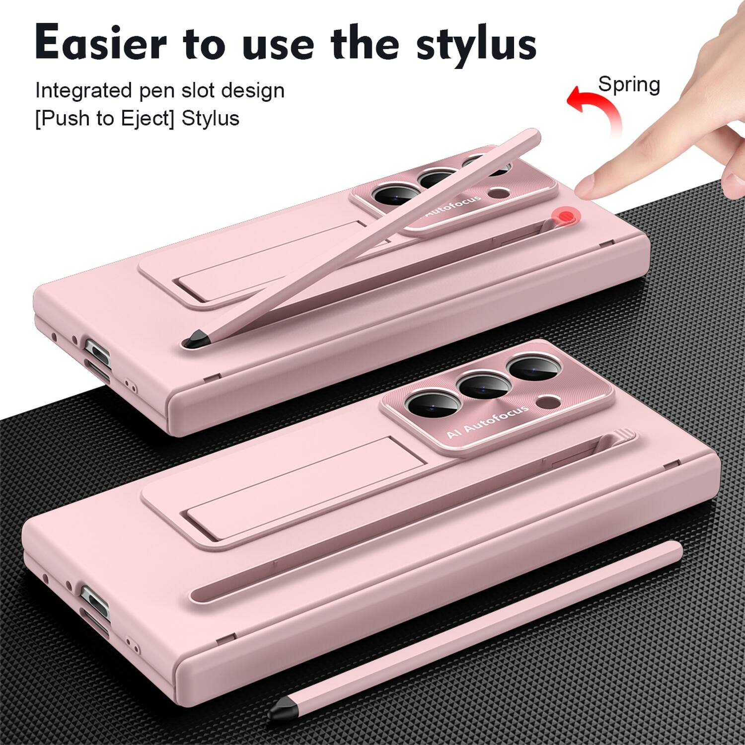 Easier to use the stylus  
Integrated pen slot design [Push to Eject] Stylus  
Spring  
AI Autofocus