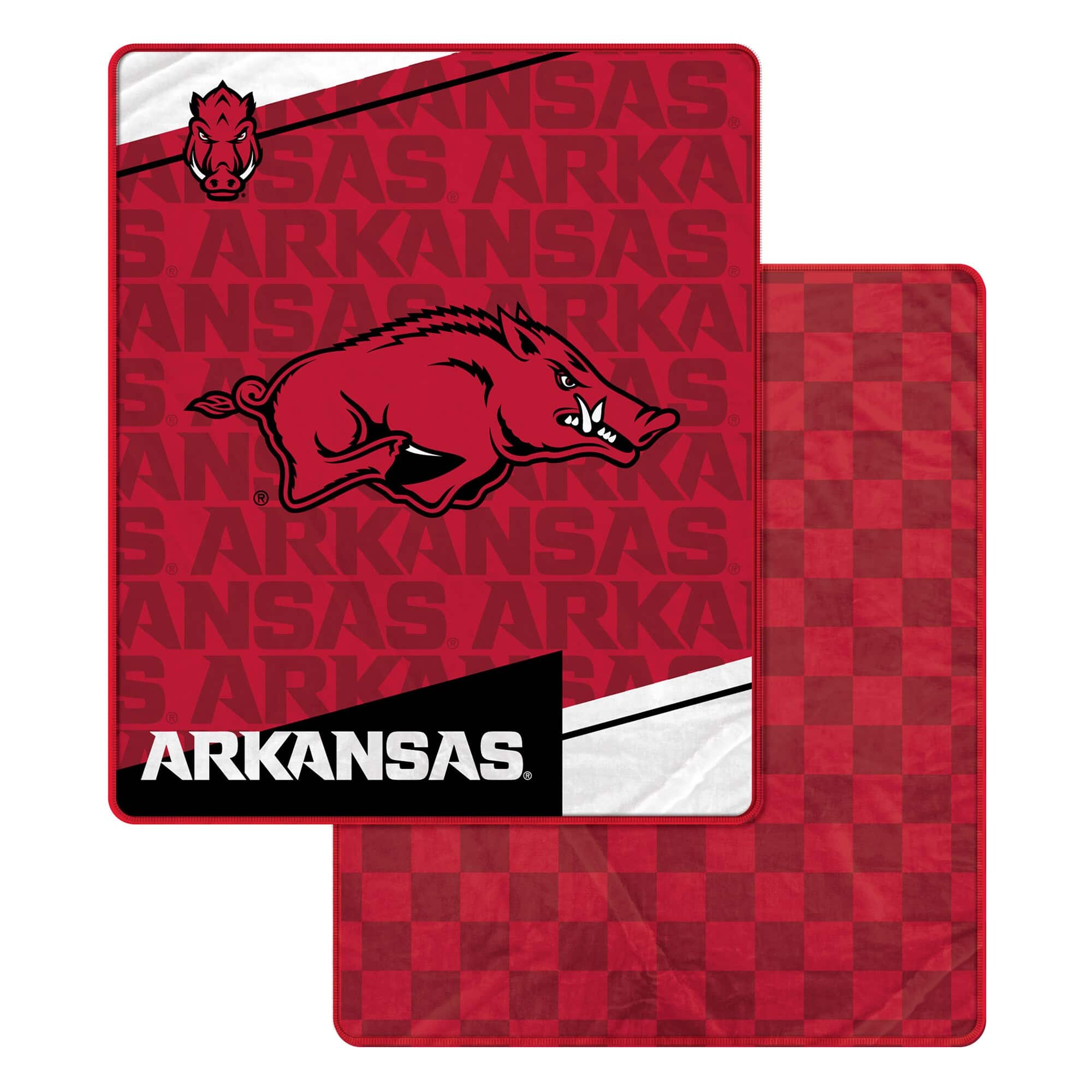 Pegasus - Arkansas Razorbacks 60" x 70" Diagonal Ghost Checkered Double-Sided Blanket - Multicolor