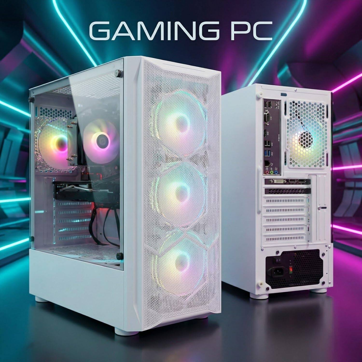 Left. STGAubron - STGAubron Gaming Desktop PC, Intel Core i7 up to 3.9G, 32G RAM, 1T SSD, Radeon RX 5700 8G GDDR6, WiFi, BT 5.0, Win11H - White.
