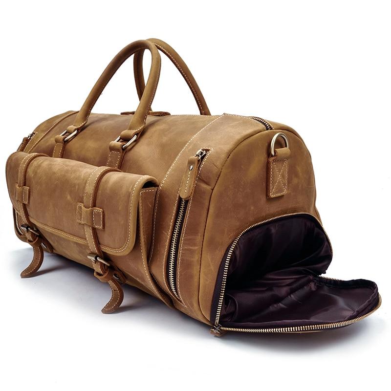 Alt View 4. Steel Horse Leather - The Bard Weekender | Handmade Leather Duffle Bag - Dark brown.