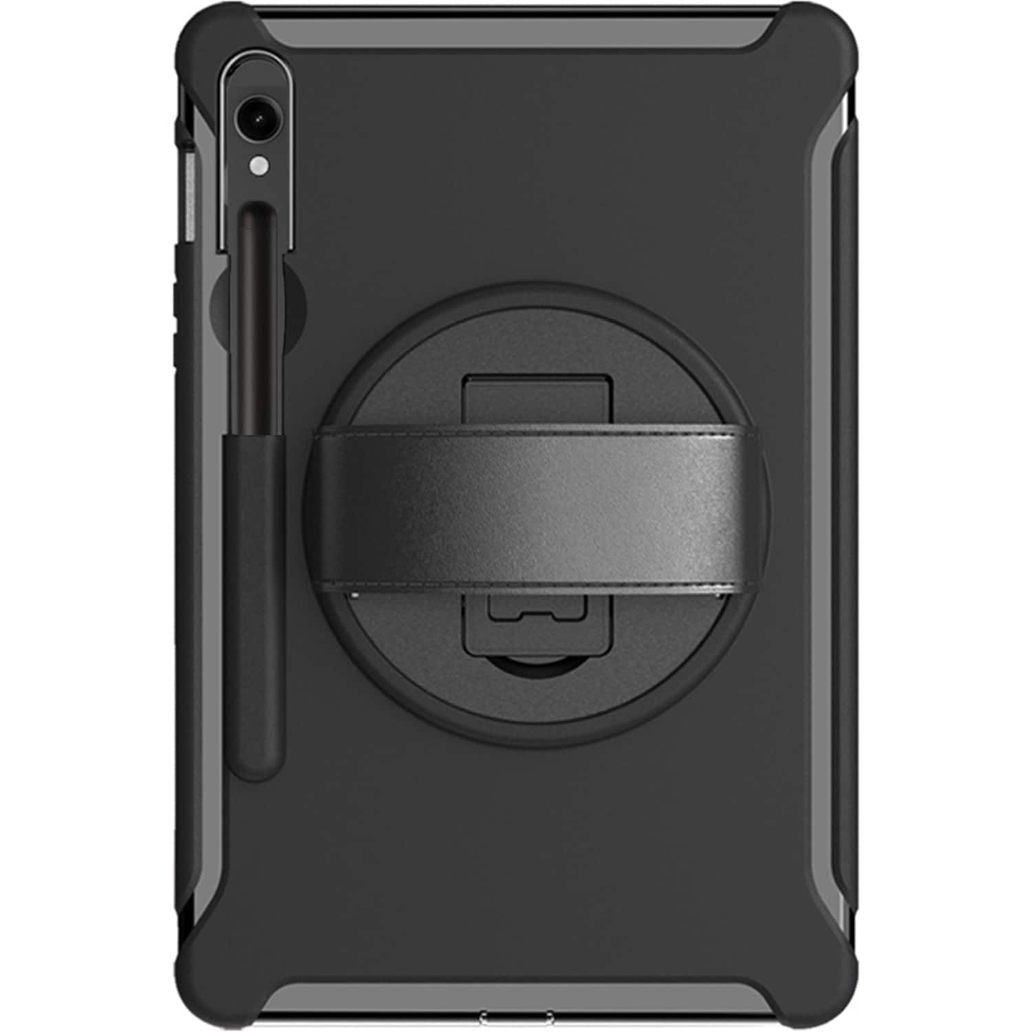 SaharaCase - Raider Series Hand Strap Case for Samsung Galaxy Tab S10 Lite (2025), Tab S10 FE, Tab S8, Tab S9, and Tab S9 FE - Black - Front_Zoom